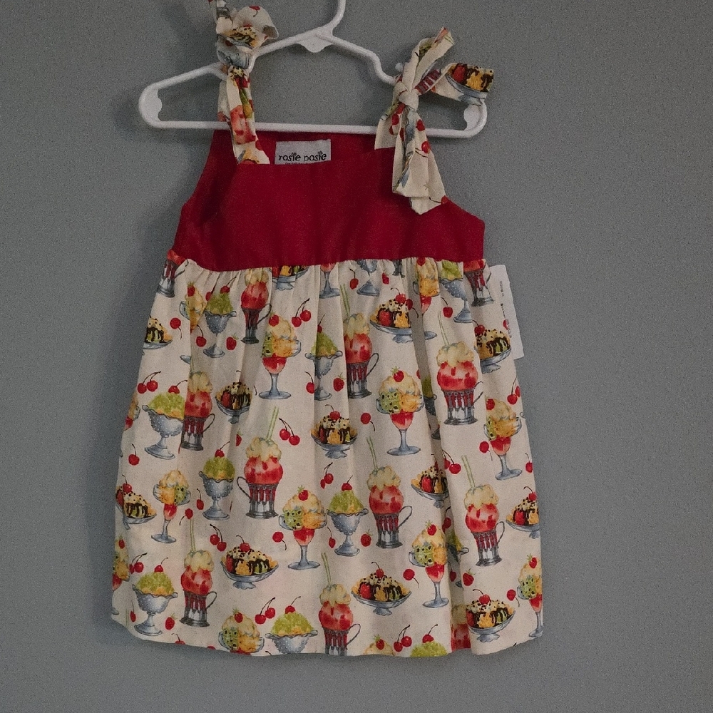 NWT {Rosie Posie} Colorful Retro Ice Cream Print Vintage Dress